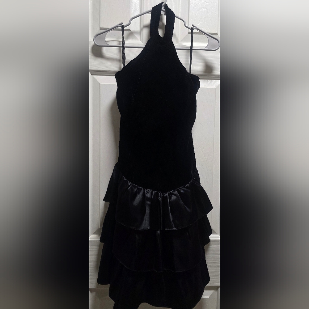 Elegant Black Halter Dress